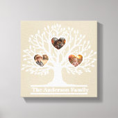 Rustic White 3 foto stamboom gepersonaliseerd Canvas Afdruk (Voorkant)