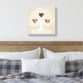 Rustic White 3 foto stamboom gepersonaliseerd Canvas Afdruk (Insitu (Slaapkamer))