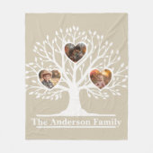 Rustic White 3 foto stamboom gepersonaliseerd Fleece Deken (Voorkant)