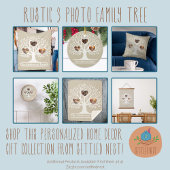 Rustic White 3 foto stamboom gepersonaliseerd Keramisch Ornament