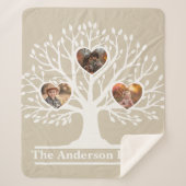 Rustic White 3 foto stamboom gepersonaliseerd Sherpa Deken (Voorkant)