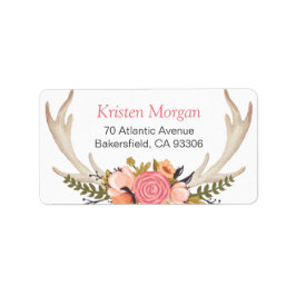 Rustic White Antler Beauful Floral Decor Etiket