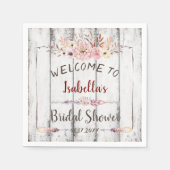 Rustic White Barn Boho Floral Summer Vrijgezellenf Servet (Voorkant)