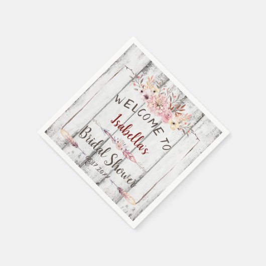 Rustic White Barn Boho Floral Summer Vrijgezellenf Servet (Hoek)