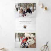 Rustic White Barn Wood 3-Foto Drieluik Wenskaart (Binnen)