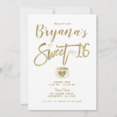 Rustic White Barn Wood Gold Sweet 16 Party Kaart (Voorkant)
