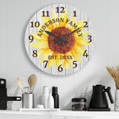 Rustic White Barn Wood Sunflower Persoonlijke bena Grote Klok
