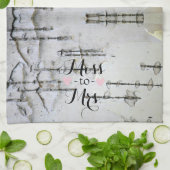 Rustic White Birch Bark Heart Vrijgezellenfeest Theedoek (Gevouwen)