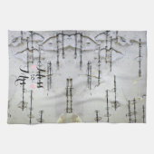 Rustic White Birch Bark Heart Vrijgezellenfeest Theedoek (Horizontaal)