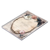 Rustic White Birch Floral & Hummingbird Elegant Notitieboek (Linkerzijde)