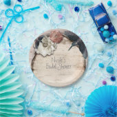 Rustic White Birch Floral & Hummingbird Elegant Papieren Bordje (Feest)