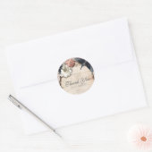 Rustic White Birch Floral & Hummingbird Favor Ronde Sticker (Envelop)