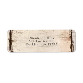 Rustic White Birch Floral & Hummingbird Invitation Etiket