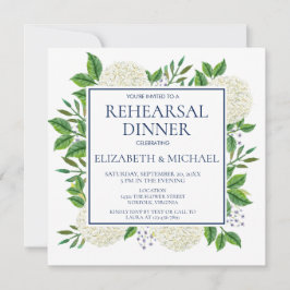 Rustic White Blue Hydrangeas Waterverf Rehearings Kaart