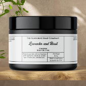Rustic white body butter or cosmetics jar label waterfles etiket