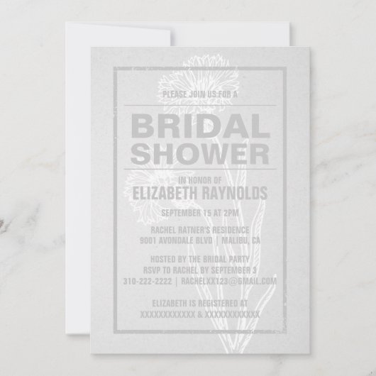 Rustic White Bridal Shower Invitations Kaart (Voorkant)