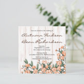 Rustic White Burnt Oranje Green Blossom Wedding Kaart (Staand voorkant)
