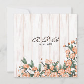 Rustic White Burnt Oranje Green Blossom Wedding Kaart (Achterkant)