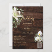 Rustic White Calla Lilies Floral Wedding Digital Kaart (Voorkant)