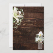 Rustic White Calla Lilies Floral Wedding Digital Kaart (Achterkant)