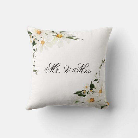  Rustic White Daisies Modern Wedding Kussen (Achterkant)