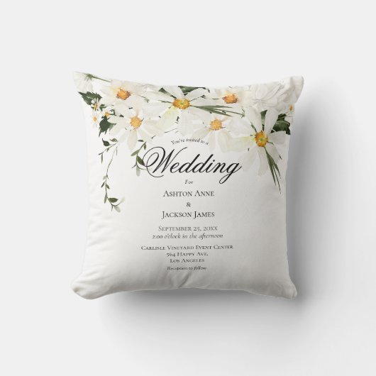  Rustic White Daisies Modern Wedding Kussen (Voorkant)