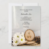 Rustic White Daisies Natural Bos Vrijgezellenfeest Kaart (Voorkant)