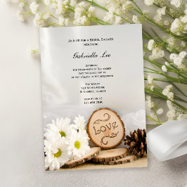 Rustic White Daisies Woodland Vrijgezellenfeest Kaart