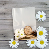 Rustic White Daisies Woodland Wedding Bedankt