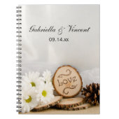 Rustic White Daisies Woodland Wedding Notitieboek (Voorkant)