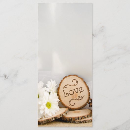 Rustic White Daisies Woodland Wedding Programme Programmakaart (Voorkant)