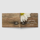 Rustic White Daisy and Barn Wood Country Birthday Gastenboek (Volledig)