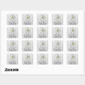 Rustic White Daisy Bedankt Sticker (Vel)