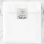 Rustic White Daisy Bedankt Sticker (Tas)