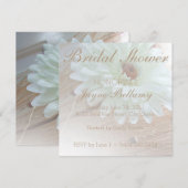 Rustic White Daisy Bridal Shower Invitations Kaart (Voorkant / Achterkant)