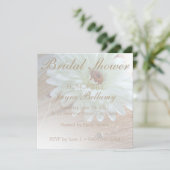 Rustic White Daisy Bridal Shower Invitations Kaart (Staand voorkant)