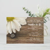 Rustic White Daisy en Barn Wood Baby shower Kaart (Staand voorkant)
