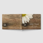 Rustic White Daisy en Barn Wood Country Weddenscha Gastenboek (Volledig)