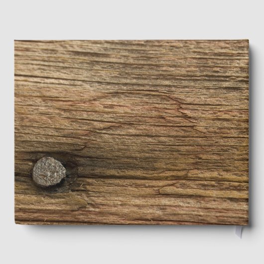 Rustic White Daisy en Barn Wood Country Weddenscha Gastenboek (Achterkant)