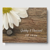 Rustic White Daisy en Barn Wood Country Weddenscha Gastenboek (Voorkant)