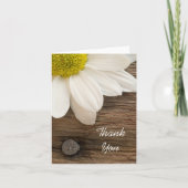 Rustic White Daisy en Brown Barn Wood Dank je Bedankkaart (Voorkant)