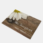 Rustic White Daisy en Country Barn Wood Deurmat (Schuin)