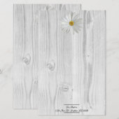 Rustic White Daisy Personalized Stationery Briefpapier (Voorkant / Achterkant)