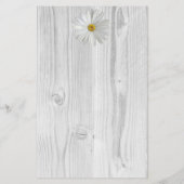 Rustic White Daisy Personalized Stationery Briefpapier (Achterkant)