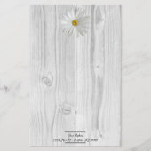 Rustic White Daisy Personalized Stationery Briefpapier (Voorkant)