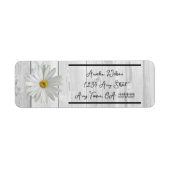 Rustic White Daisy Return Address Label (Voorkant)