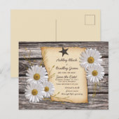 Rustic White Daisy Western Wedding Save the Date Aankondigingskaart (Voorkant / Achterkant)