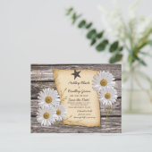 Rustic White Daisy Western Wedding Save the Date Aankondigingskaart (Staand voorkant)