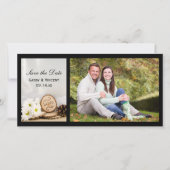 Rustic White Daisy Woodland Wedding Save the Date (Voorkant)