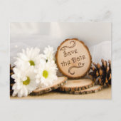 Rustic White Daisy Woodland Wedding Save the Date Aankondigingskaart (Voorkant)